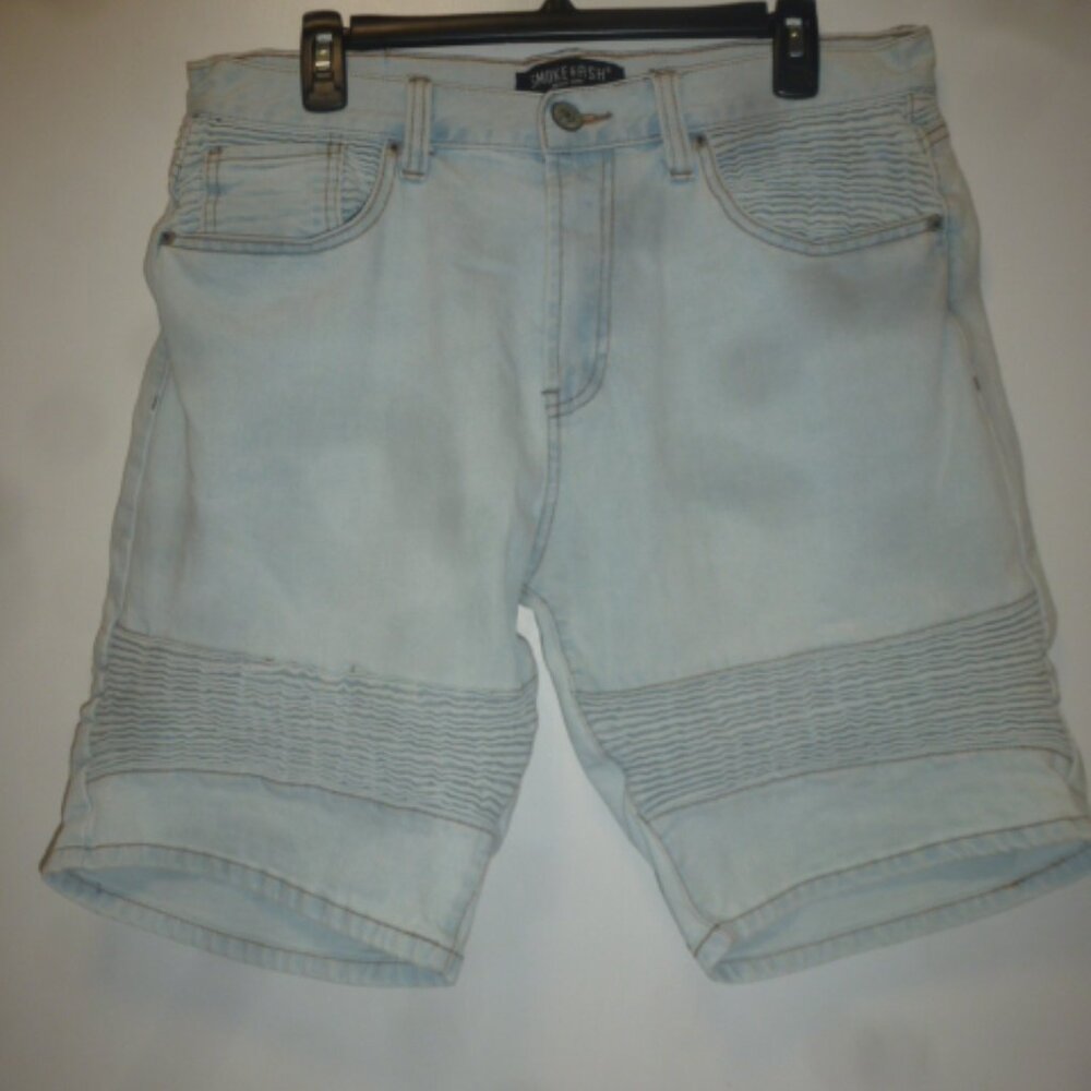 Men's Sexy Smoke & Ash Silver Jean shorts Sz36